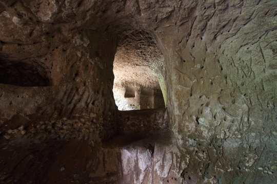 The caves where San Pietro civilians took refuge during the Second World War