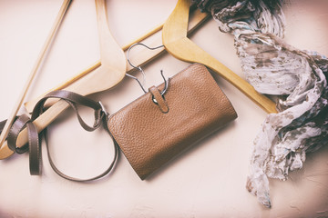 Women's accessories on the hanger