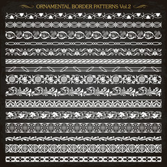 Ornamental border frame line vintage patterns 2 vector