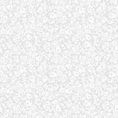 Fototapeta premium Seamless grey background with white pattern in baroque style. Vector retro illustration. Ideal for printing on fabric or paper.