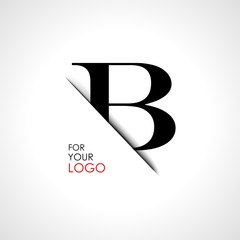 Capital b letter is inserted in the paper slot. To create logos, emblems, monograms. © pgmart