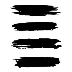 water color and acrylics set stroke brush in black color illustration