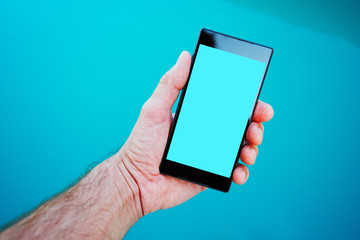 Swimming pool mobile phone app copy space