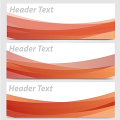 abstract header banner wave in orange and white color line