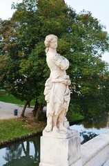 Fototapeta premium Marble white statue in Castelfranco Veneto, in Veneto, Italy