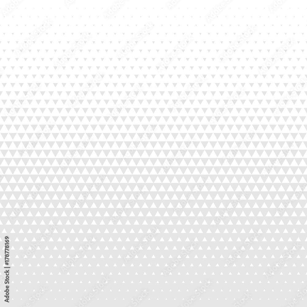 Aufkleber Triangle geometric pattern. Vector seamless abstract background. White halftone minimal gradient with simple trendy graphic texture for interior wall decor tile or mosaic design
