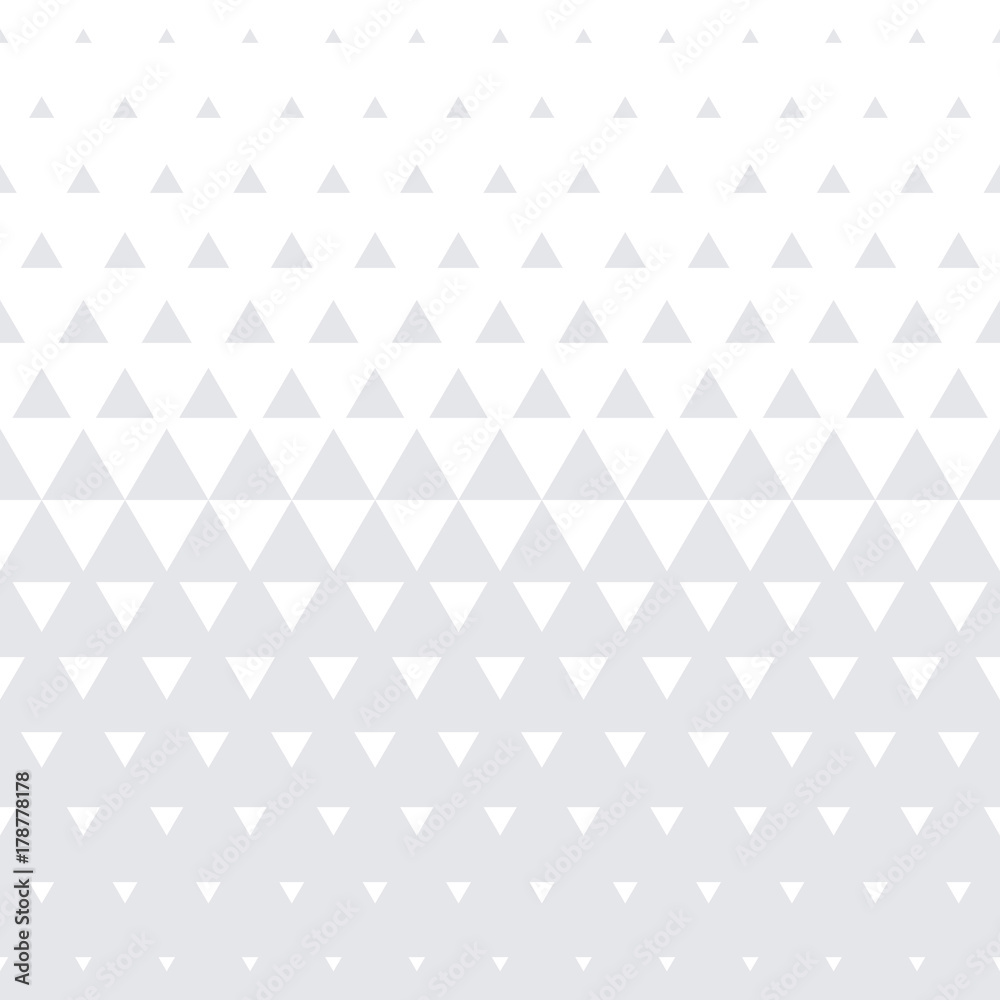 Fototapete Triangle geometric halftone pattern background. Vector seamless abstract minimal gradient with simple triangle swatch trendy graphic textured effect decor tile