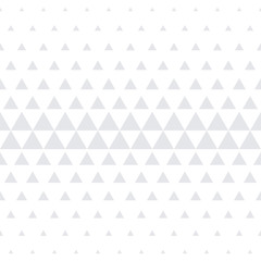 Triangle geometric pattern. Vector seamless abstract background of white halftone mosaic minimal gradient with simple trendy graphic texture for interior decor panel or tile background