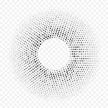 Halftone dotted circular pattern geometric background. Vector seamless abstract white black dot circle halftone minimal gradient. Simple trendy graphic texture for technology tile texture design