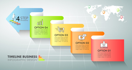 Arrow infographic template 5 options. Business concept can be used for workflow layout, diagram, number options, timeline, steps