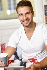 Handsome man in the morning