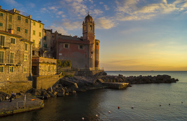 Fototapeta na wymiar Scenic, peaceful evening in Tellaro, Liguria, Italy