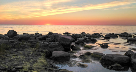 Colorful sunset over Baltic sea