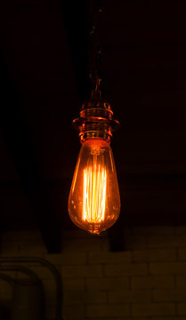 Vintage light bulb for decorate interior design.
