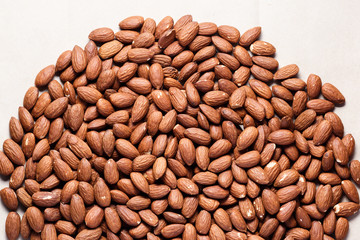 peeled almonds in background