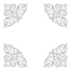 Classical baroque ornament vector 
