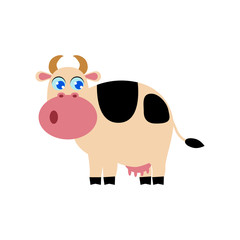 Cute cartoon cow illustration. Cow vector illustration