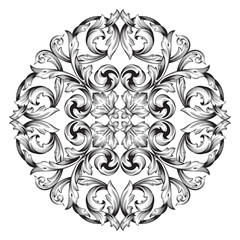 Classical baroque ornament vector 