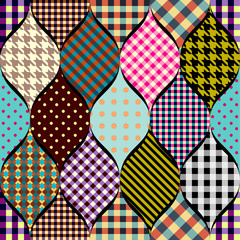 Seamless background pattern. Imitation of a retro patchwork.