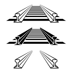 steel train rail track profile symbol vector