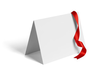 note greeting card red ribbon