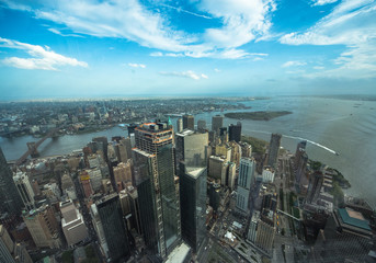 Fototapeta na wymiar New york business center downtown skyscraper building view