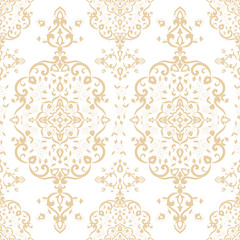 Baroque floral pattern vector seamless. Luxury victorian background texture. Vintage flower ornament design for wallpaper, fabric swatch, backdrop, curtain, package, furniture textile.
