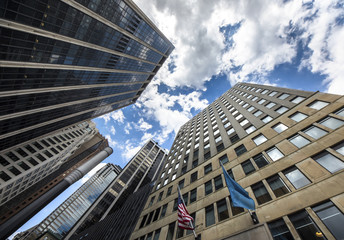 Fototapeta na wymiar New york business center downtown skyscraper building view