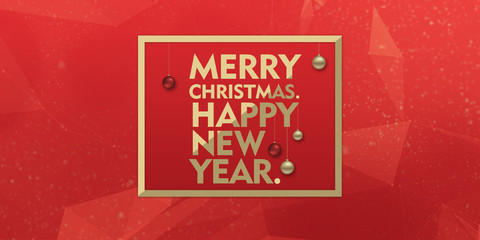 Merry Christmas and Happy New Year Lettering Design