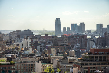 Fototapeta na wymiar New York City. Wonderful panoramic aerial view of Manhattan Midtown Skyscrapers.
