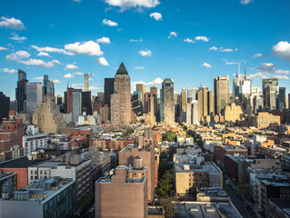 New York City. Wonderful panoramic aerial view of Manhattan Midtown Skyscrapers.