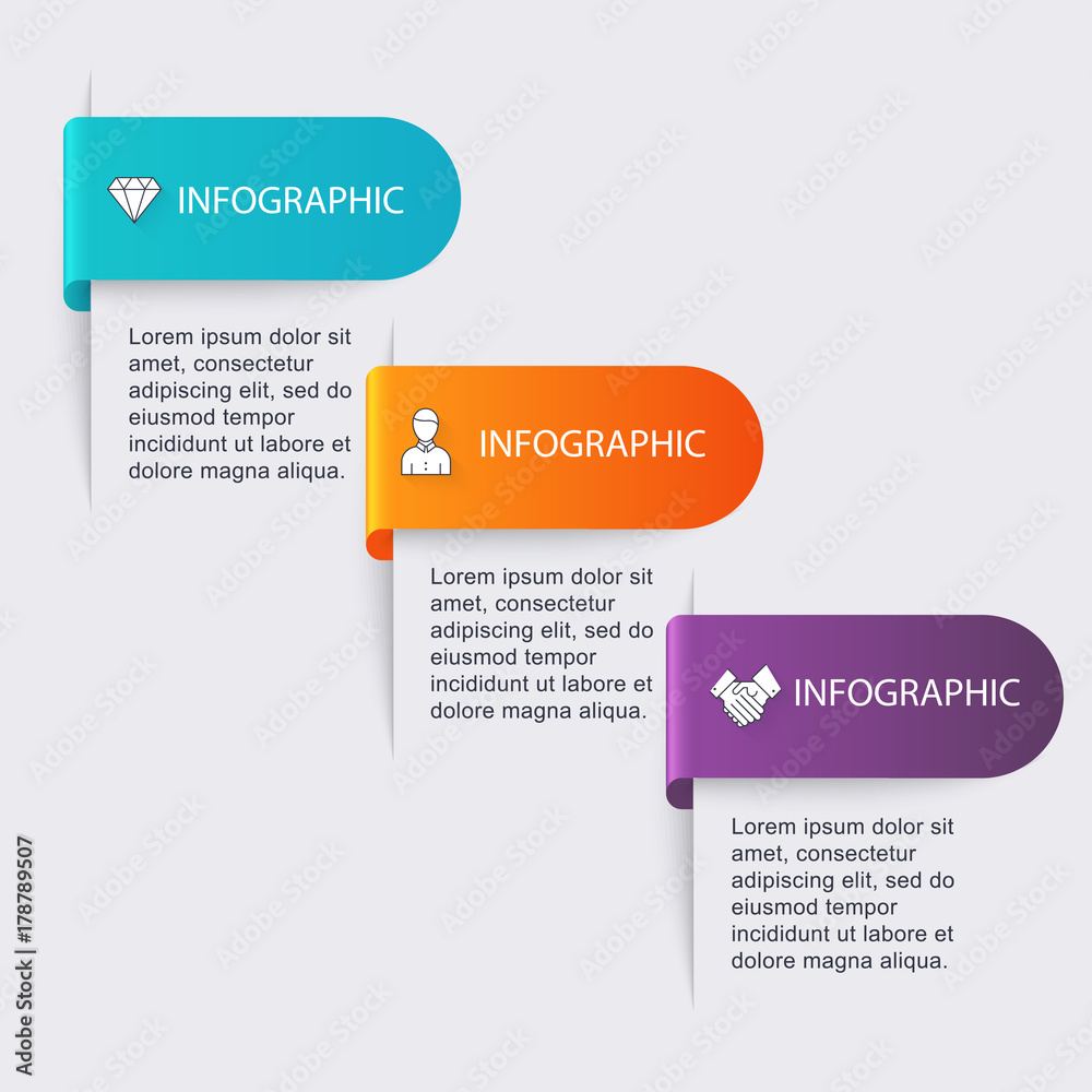 Wall mural vector colorful info graphics for your business presentations. can be used website layout, numbered 