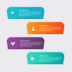 Vector colorful info graphics for your business presentations. Can be used  website layout, numbered banners, diagram, horizontal cutout lines, web design.