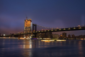 Fototapeta premium Night view of Manhattan skyline