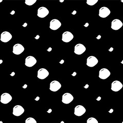 Seamless black and white pattern with abstract circles
