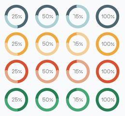 Vector percent in circle infographic