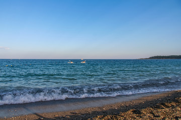 Fototapeta na wymiar The coast of the Mediterranean Sea in Camyuva