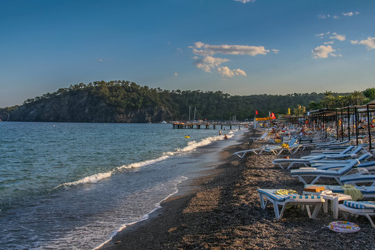 The coast of the Mediterranean Sea in Camyuva