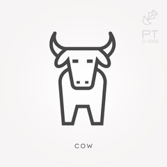 Line icon cow