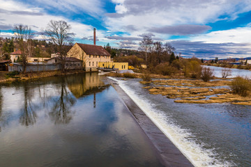 Fototapeta na wymiar Weir On Berounka River - Revnice, Czech Republic