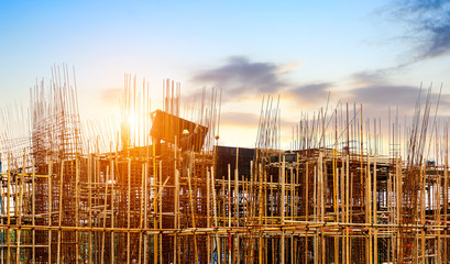 Construction site and working worker