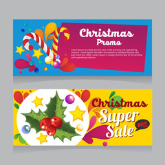 Naklejka premium colorful vivid christmas sale banner