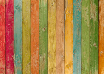 Vivid colorful wood planks texture or background