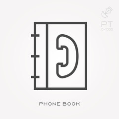 Line icon phone book
