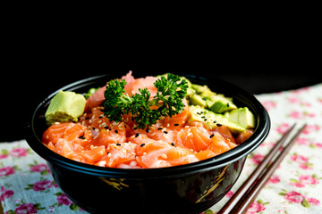 japanese food Mix Sashimi Chirashi Rice Bowl