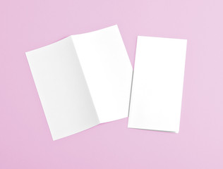 Obraz na płótnie Canvas blank white folding paper flyer