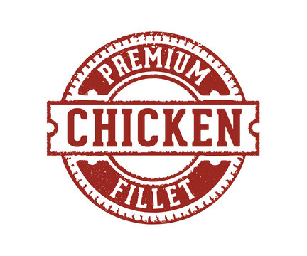 premium chicken meats fillet sign stamp