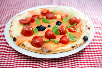 tasty pizza on a the table