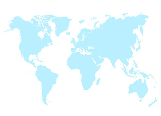 Blue Map of World Vector Illustration Isolated