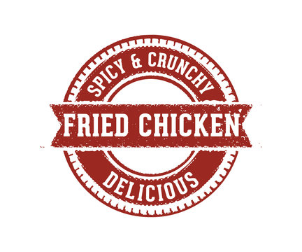 spicy and crunchy delicious fried chicken stamp